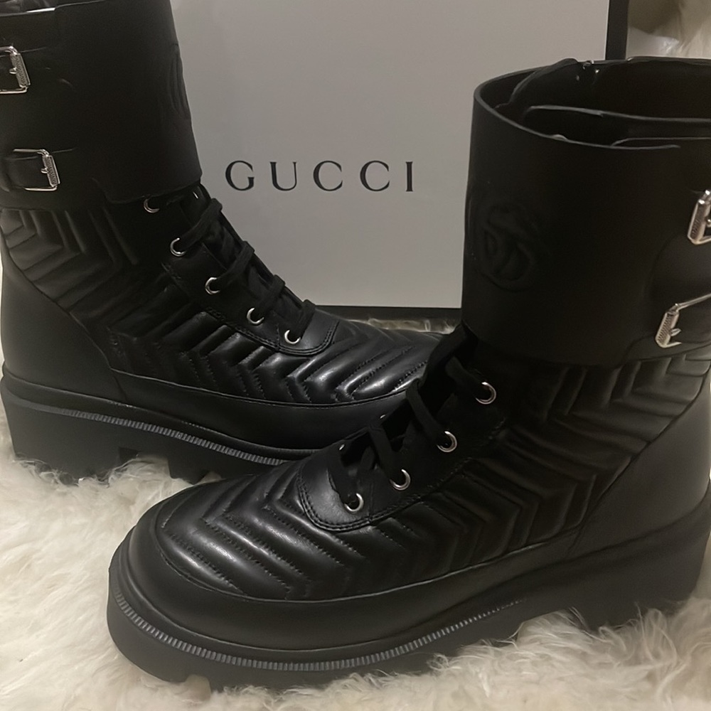 Gucci quilted leather ankle boots